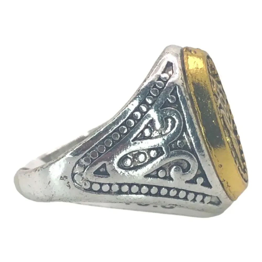 Silver and Gold Statement Ring - Size 10.5